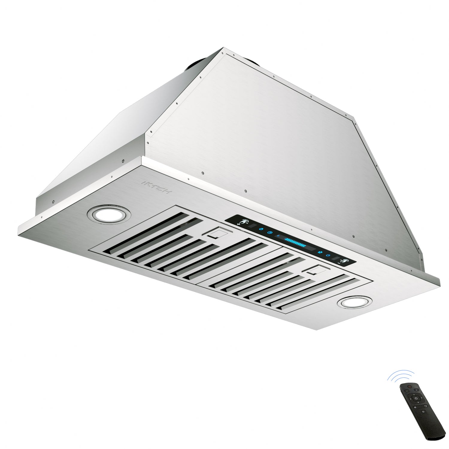 IKTCH Built-in/Insert Range Hood 900 CFM, Ducted/Ductless Convertible Duct, Stainless Steel Kitchen Vent Hood with 4 Speed Gesture Sensing&Touch Control Panel (IKB01)