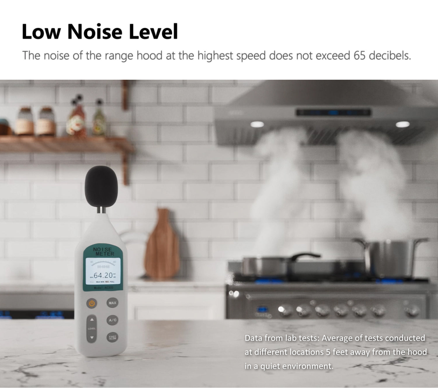 IKTCH Wall Mount Range Hood 900 CFM Ducted/Ductless Convertible, Kitchen Chimney Vent Stainless Steel with Gesture Sensing & Touch Control Switch Panel, 2 Pcs Adjustable Lights IKP02