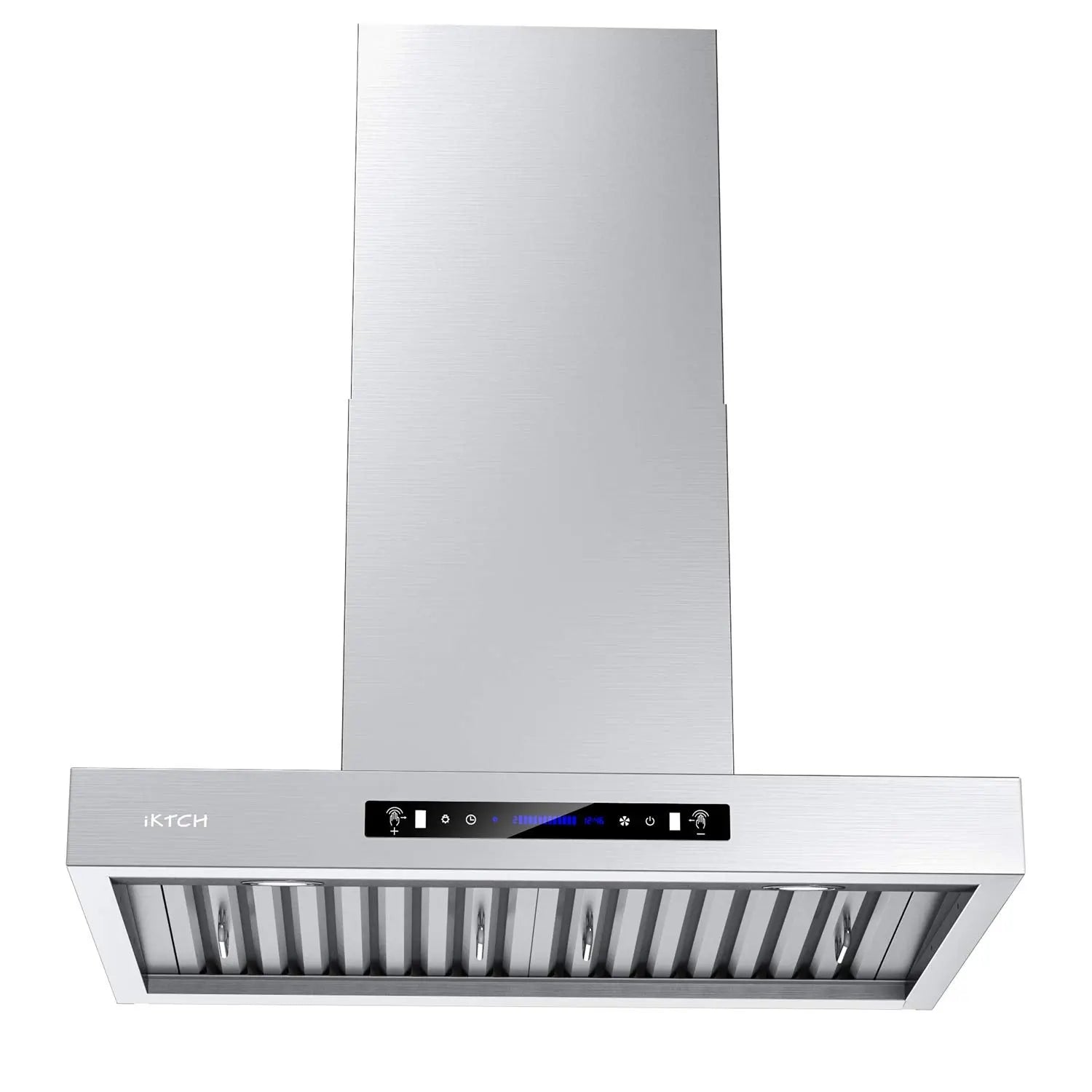 IKTCH Wall Mount Range Hoods 900 CFM Ducted / Ductless Kitchen Vent Hoods IKP01 Silver 30 36 Wall Mount Hood