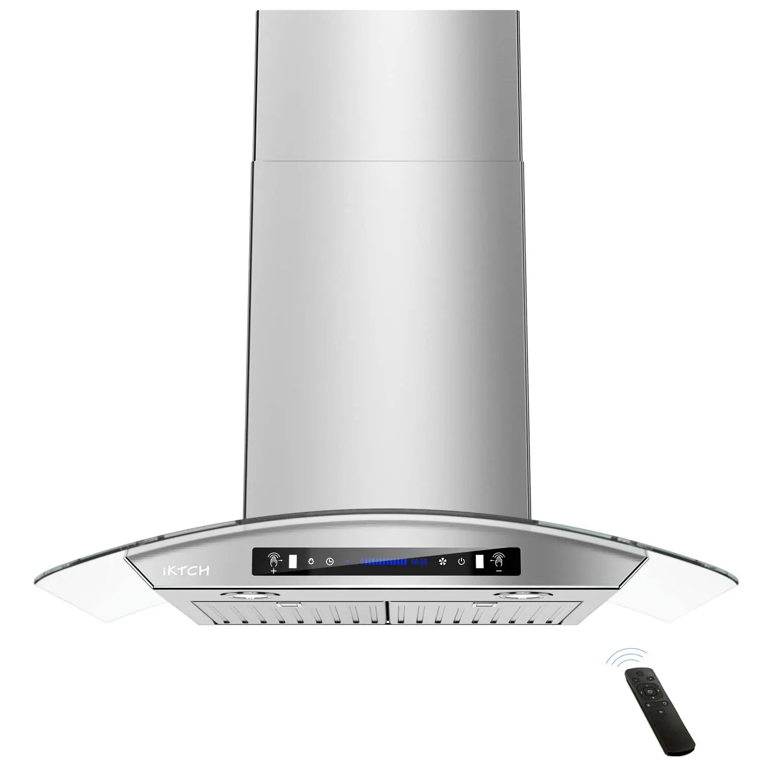 IKTCH Wall Mount Range Hoods 900 CFM Ductless Kitchen Vent Hoods IKP03 Silver 30 36 Wall Mount Hood