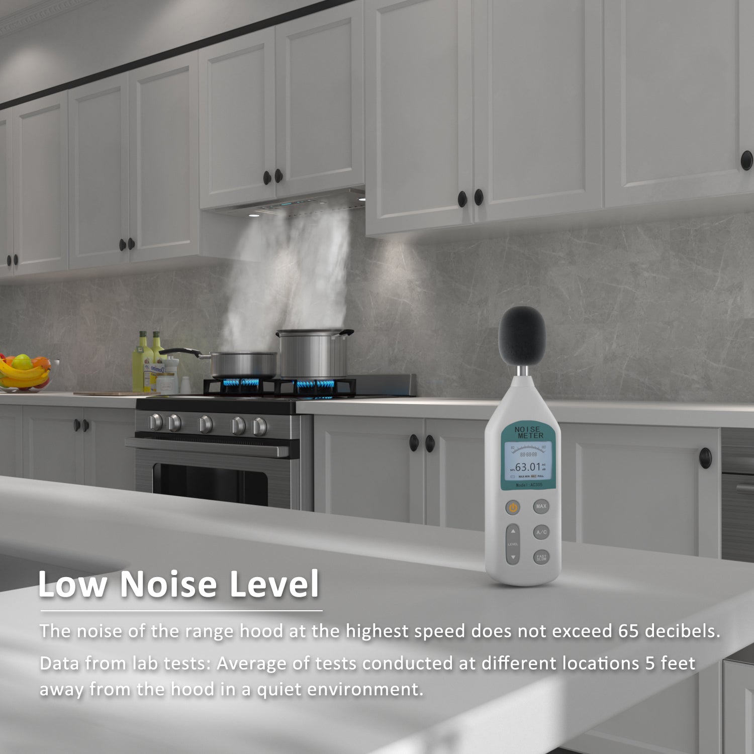 IKTCH Built-in/Insert Range Hood 900 CFM, Ducted/Ductless Convertible Duct, Stainless Steel Kitchen Vent Hood with 4 Speed Gesture Sensing&Touch Control Panel (IKB01)