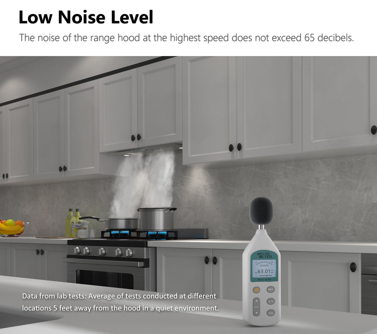 IKTCH Built-in/Insert Range Hood 900 CFM, Ducted/Ductless Convertible Duct, Stainless Steel Kitchen Vent Hood with 4 Speed Gesture Sensing&Touch Control Panel (IKB01)