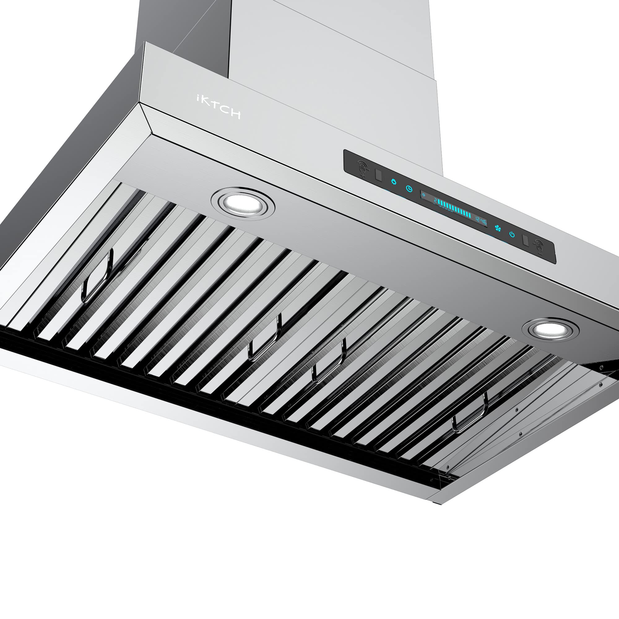 IKTCH Wall Mount Range Hoods 900 CFM Ducted / Ductless Kitchen Vent Hoods IKP01 30 36 Wall Mount Hood