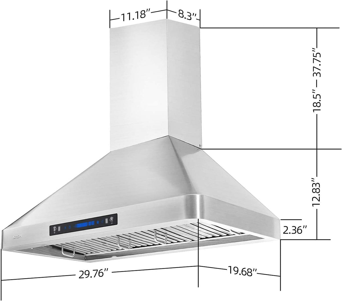 Wall Mount Range Hoods 900 CFM Ducted / Ductless Kitchen Vent Hoods IK
