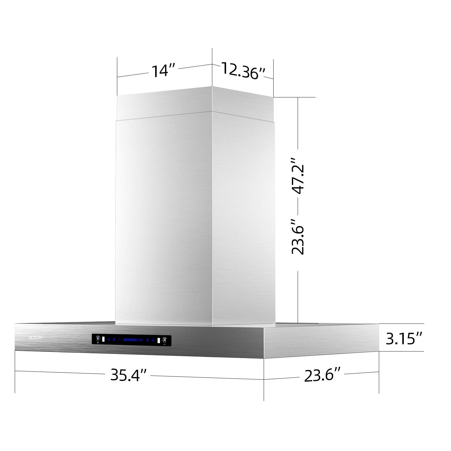 Island Mount Vent Hood IKTCH Island Mount Range Hoods 900 CFM Ducted Kitchen Vent Hoods IKIS0